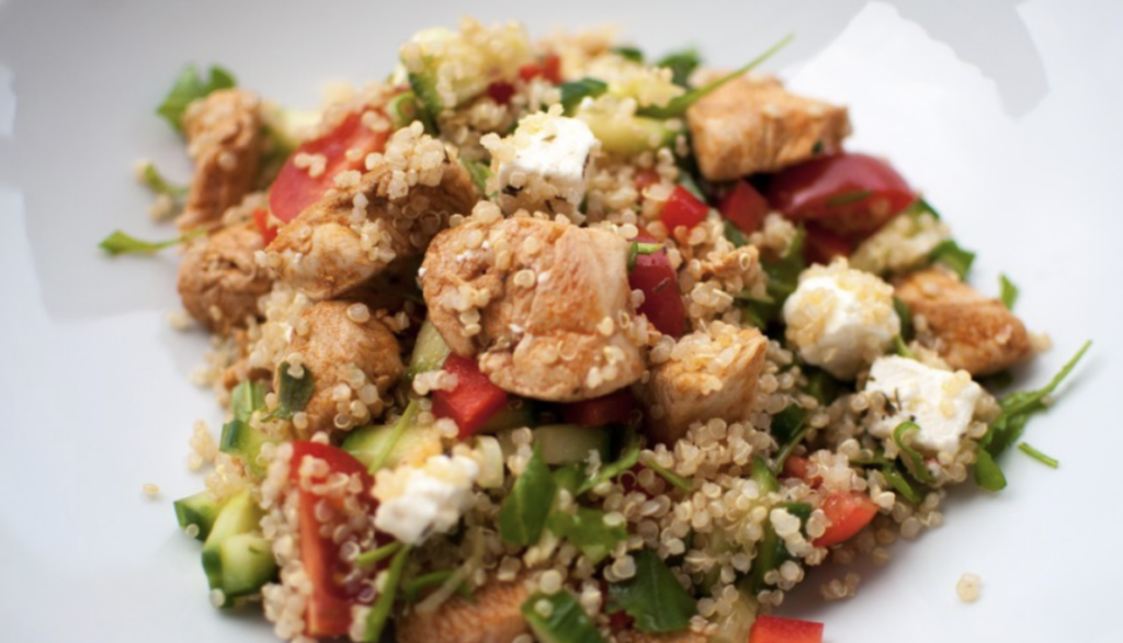 Middag: Kyllingsalat med quinoa